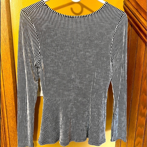 Striped Peplum Blouse - Picture 3 of 3